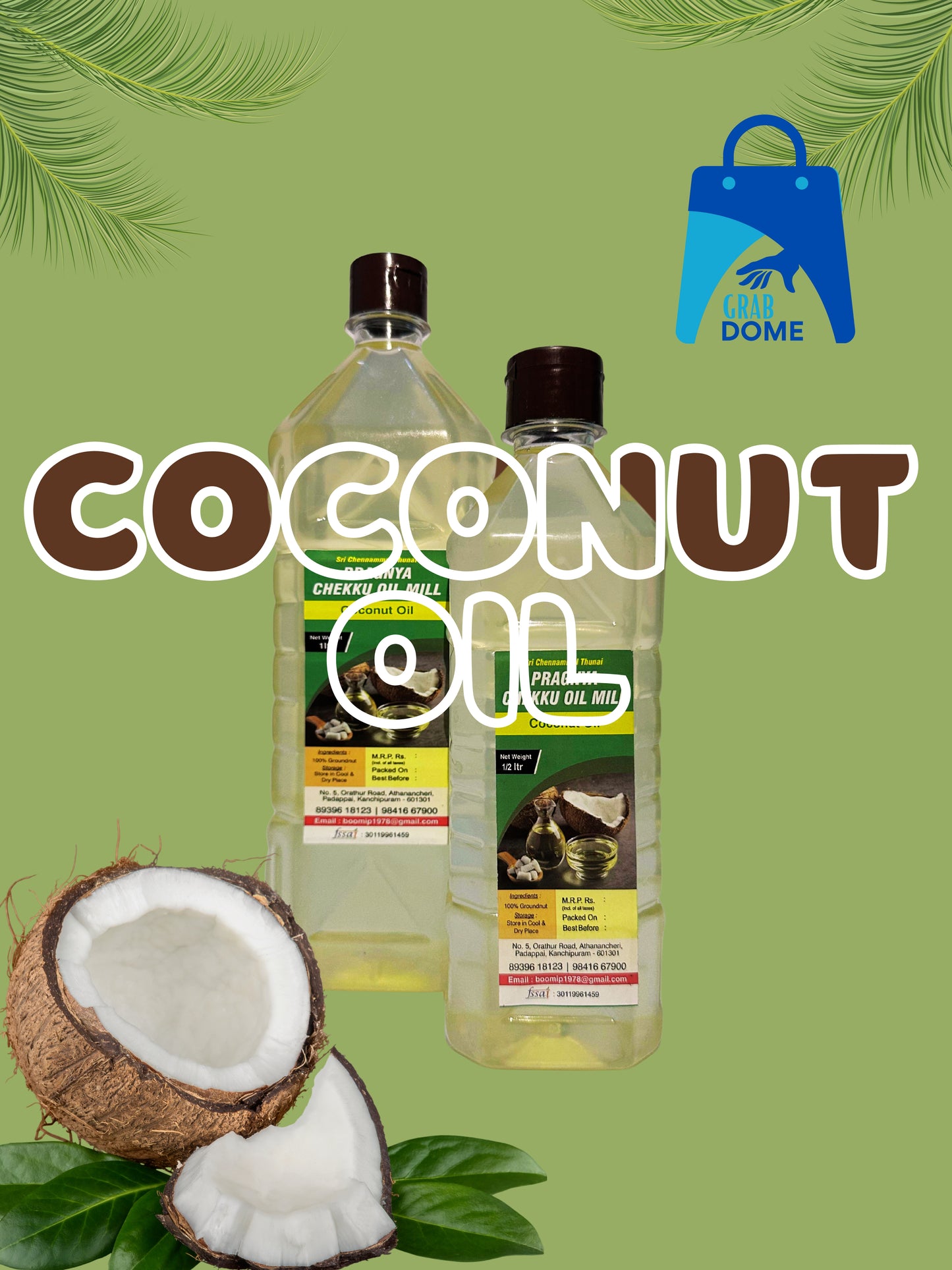 Coconut Oil Pure & Unrefined Cold Pressed Virgin Coconut Oil, Naturally Rich Aroma & Flavour of Real Coconut [1L / 500ml]
