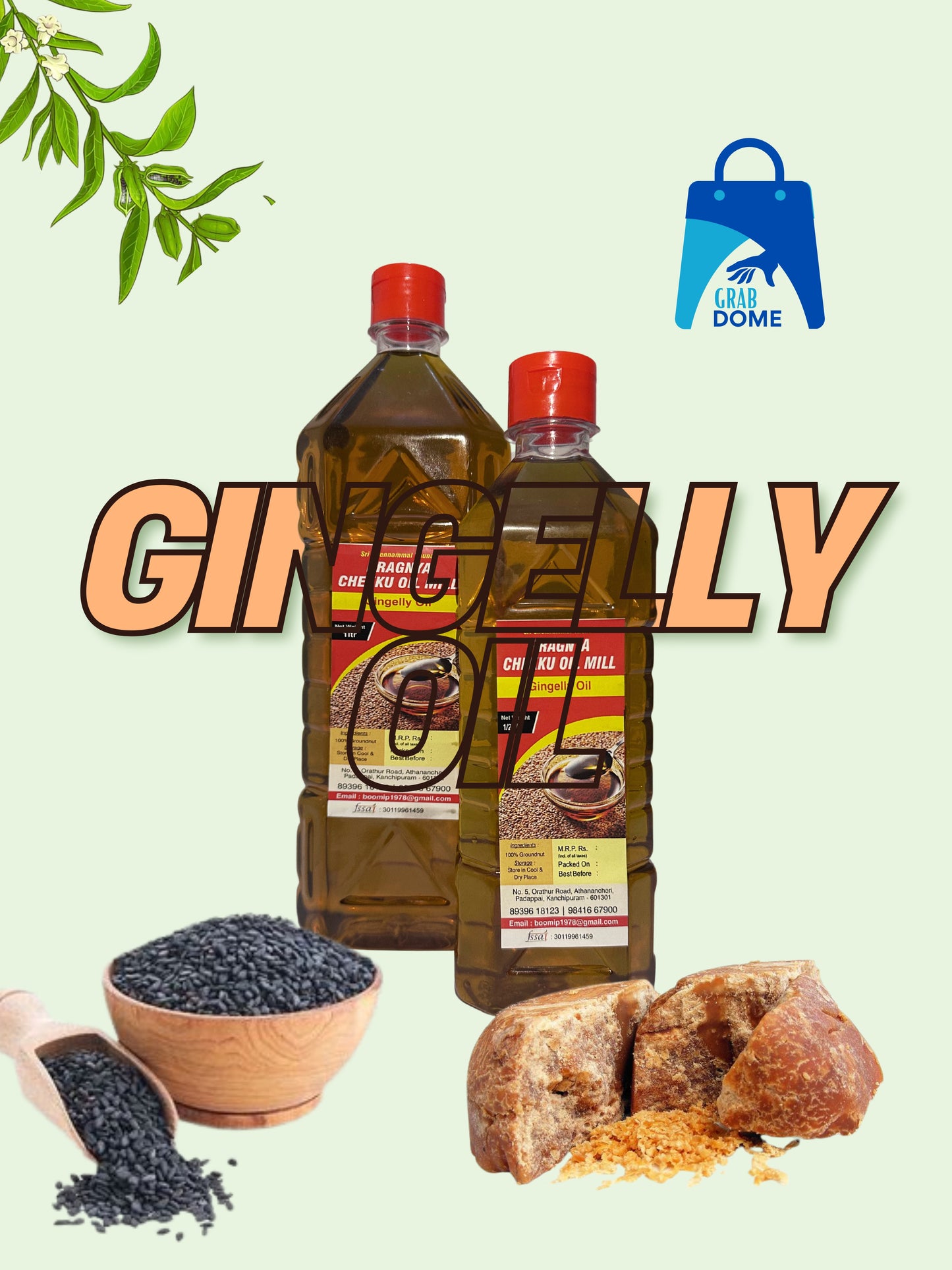 Sesame (Gingelly) Oil - Unrefined Cold Pressed Sesame (Gingelly) Oil, Kolhu/Kacchi Ghani/Mara Chekku/Ganuga, Sesame Oil with Rich Aroma & Flavour of Real Sesame Seeds